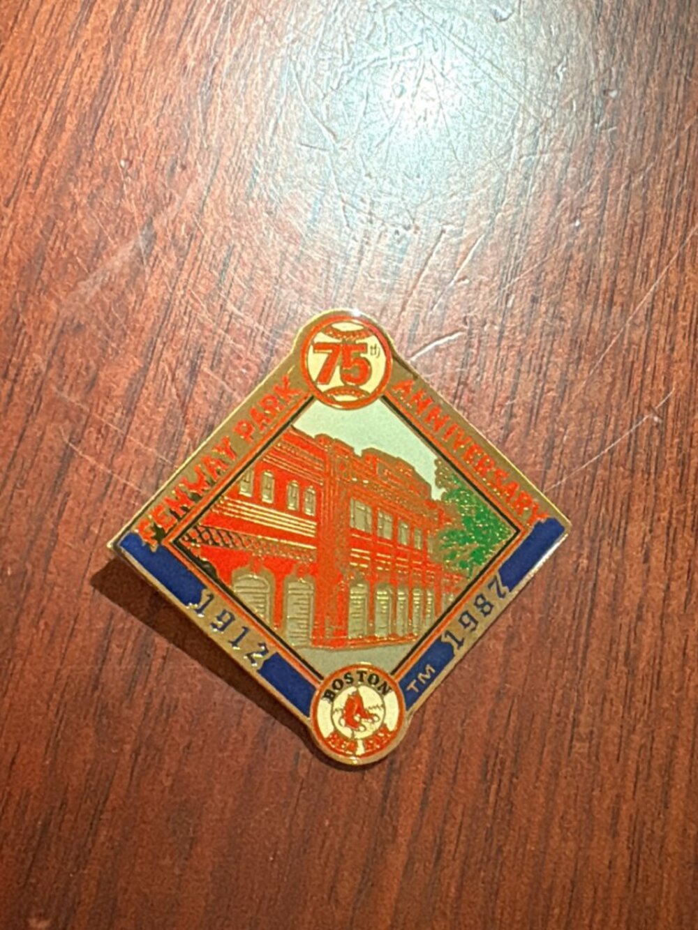 Boston Red Sox Fenway Park 75th Anniversary pin, 1912–1987